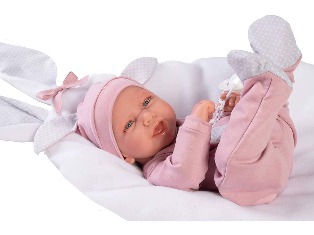 Bambola neonata Carla Bunny 42 cm. con cuscino Antonio Juan 50289