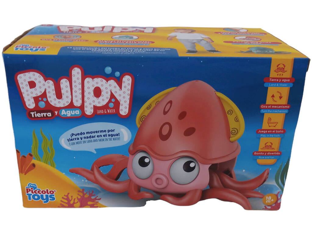 Pulpy Terra e Acqua Polpo Arancione 13 cm.