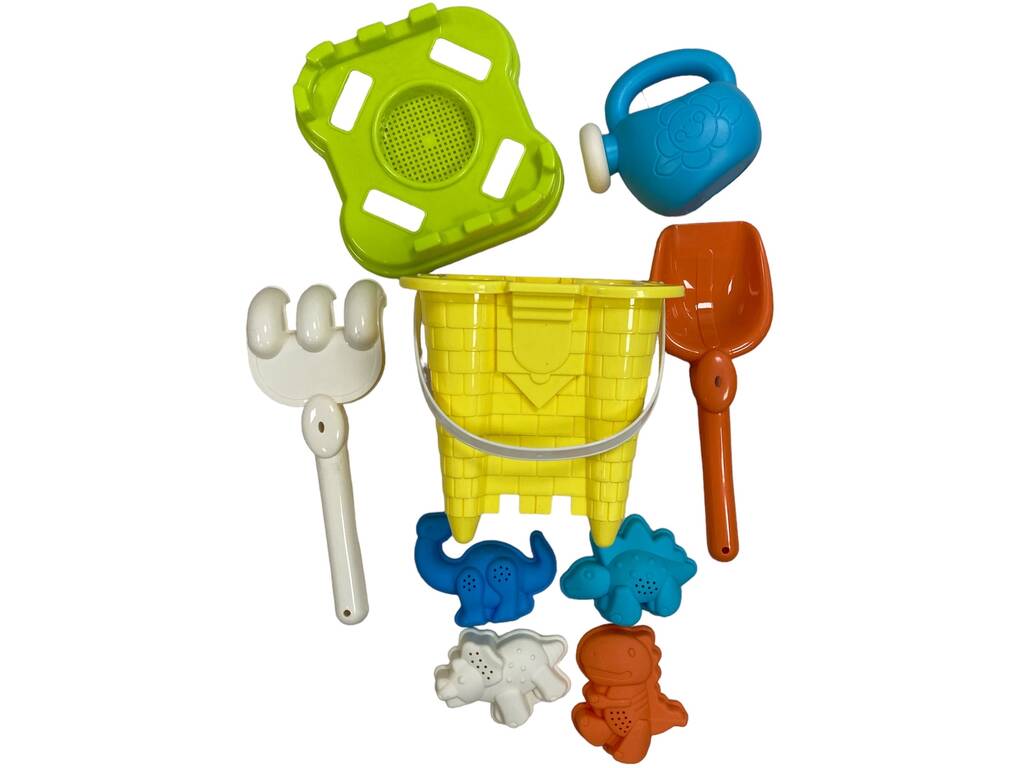 Gelbes Strandeimer-Set mit Zubehör