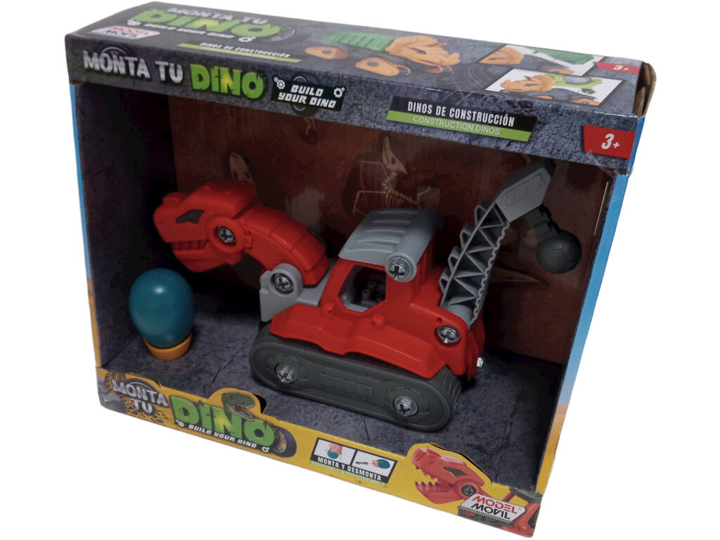 Assemblez votre boule de choc pour véhicule Dino Dino Rouge et Gris avec des outils