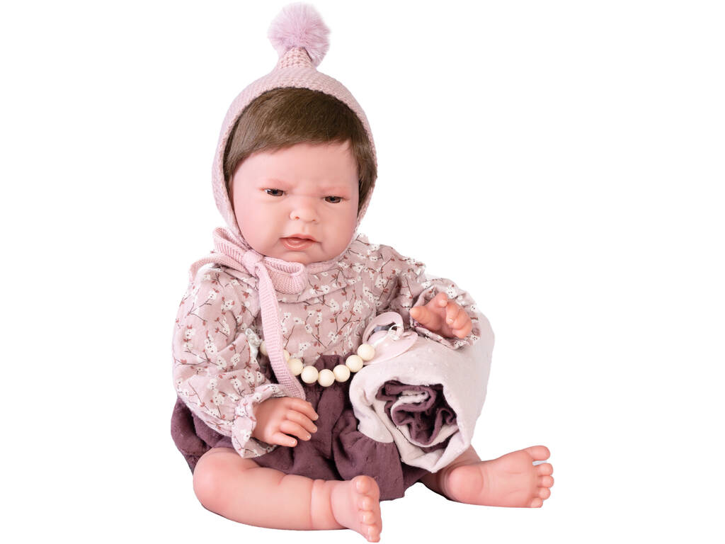 Muñeca Sweet Reborn Lea Con Mantita Morada 42 cm. Antonio Juan 80217