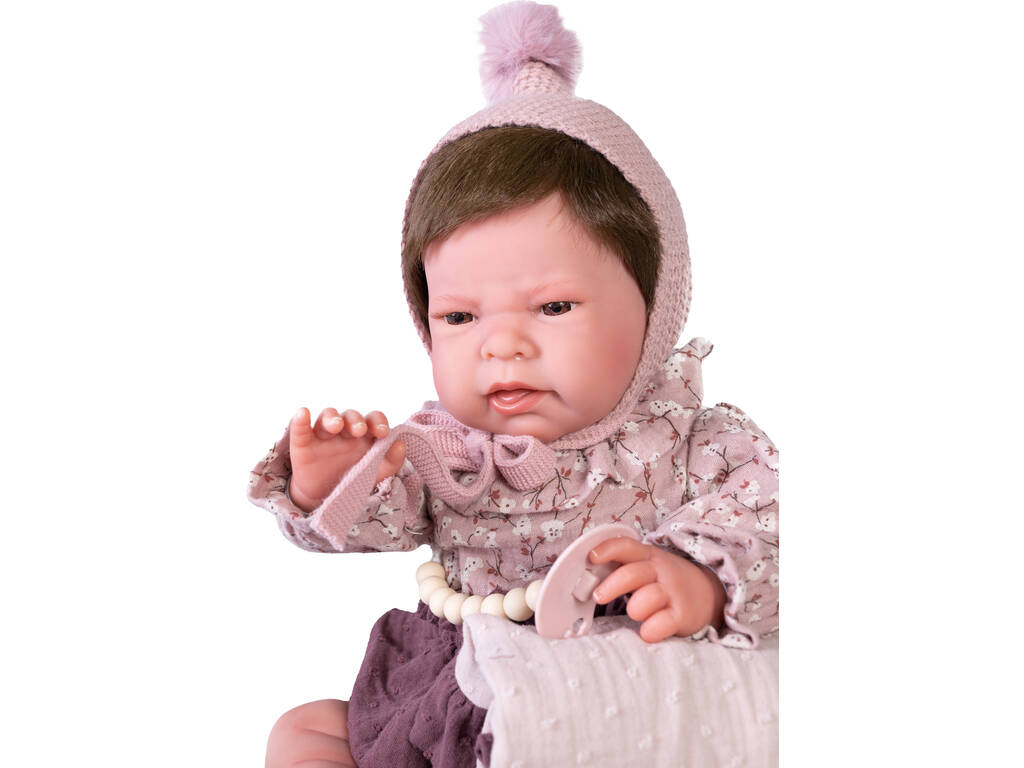 Muñeca Sweet Reborn Lea Con Mantita Morada 42 cm. Antonio Juan 80217