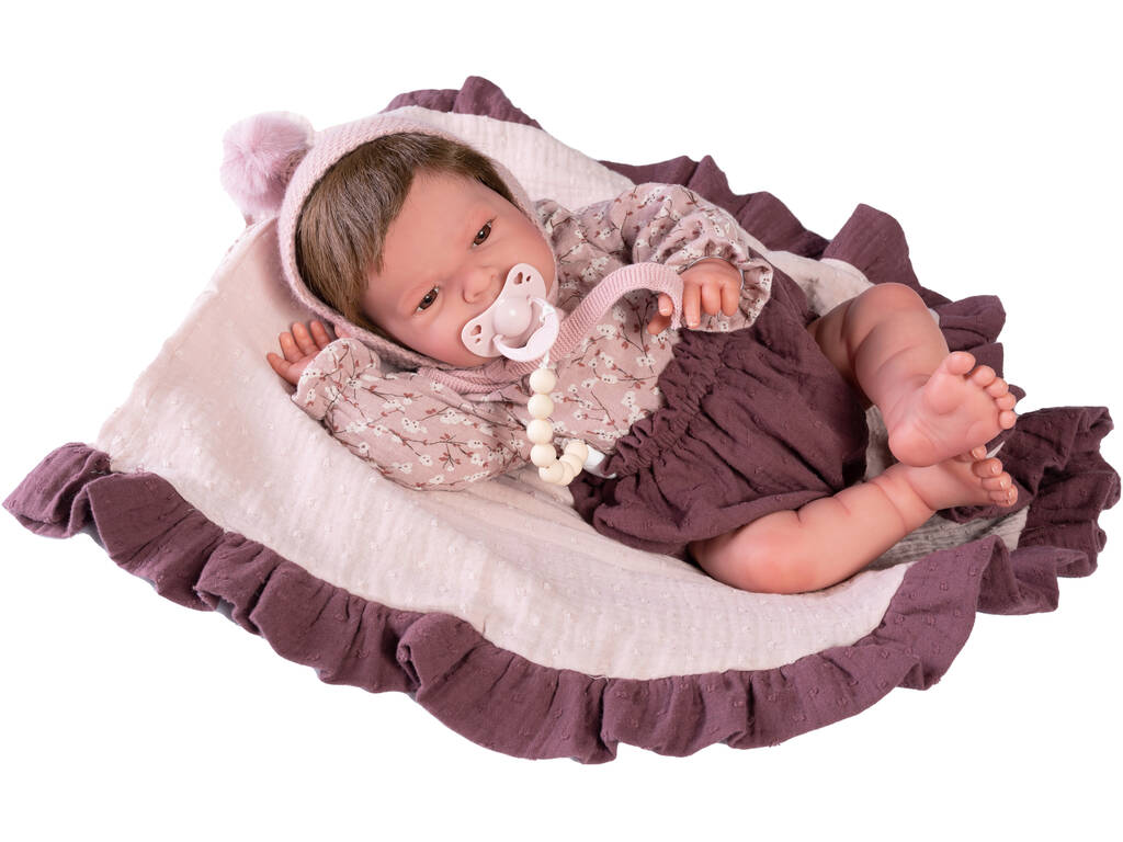 Muñeca Sweet Reborn Lea Con Mantita Morada 42 cm. Antonio Juan 80217