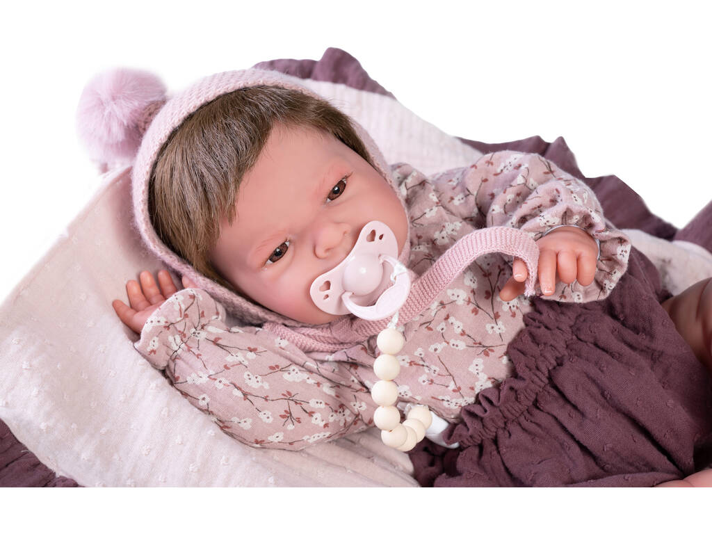 Muñeca Sweet Reborn Lea Con Mantita Morada 42 cm. Antonio Juan 80217