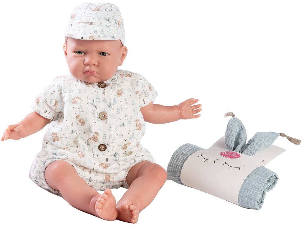 Bambola Il Mio Primo Reborn Bertín con coperta e cappellino 52 cm. Antonio Juan 81273