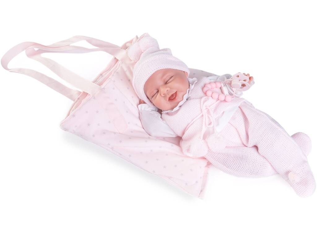 Boneca Meu Pequeno Reborn Lluna 33 cm. com Manta Mochila Antonio Juan 82204