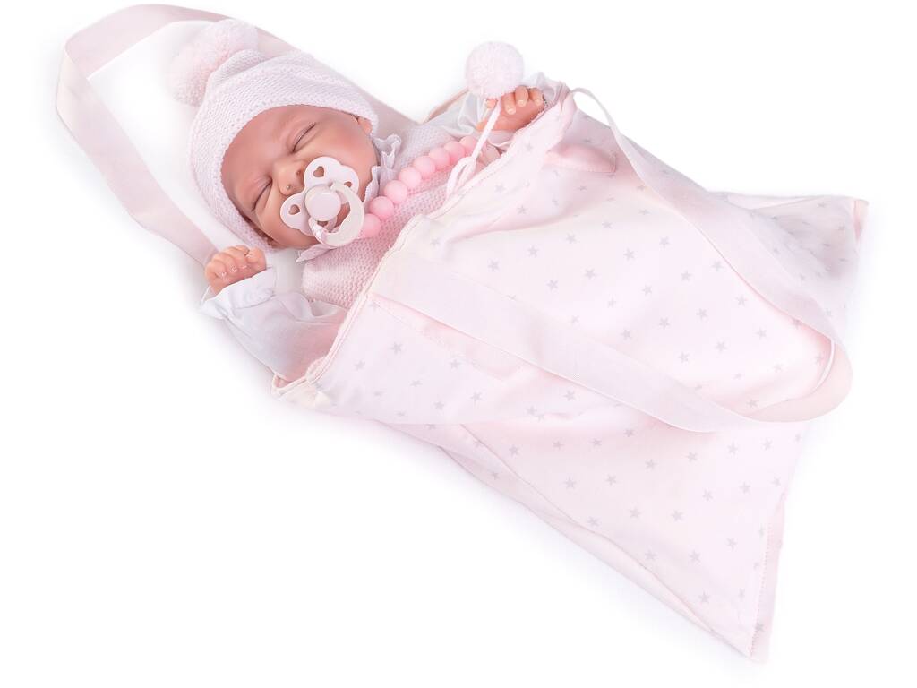 Boneca Meu Pequeno Reborn Lluna 33 cm. com Manta Mochila Antonio Juan 82204