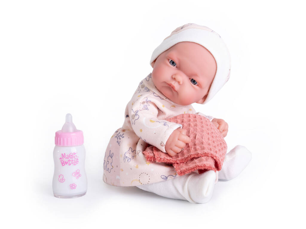 Bambola Pitu 26 cm. con Dou Dou e biberon Antonio Juan 84087