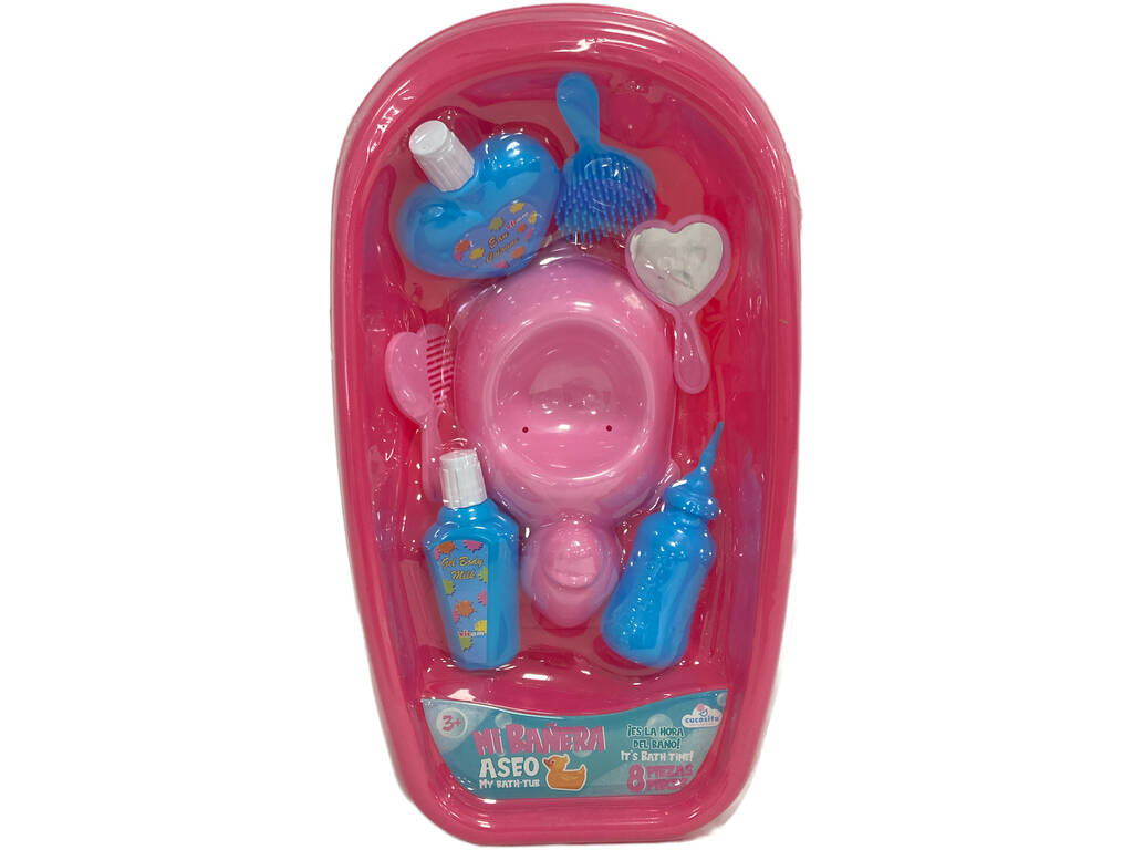Vicam 73-JU Baignoire de toilette pour poupée 8 pièces