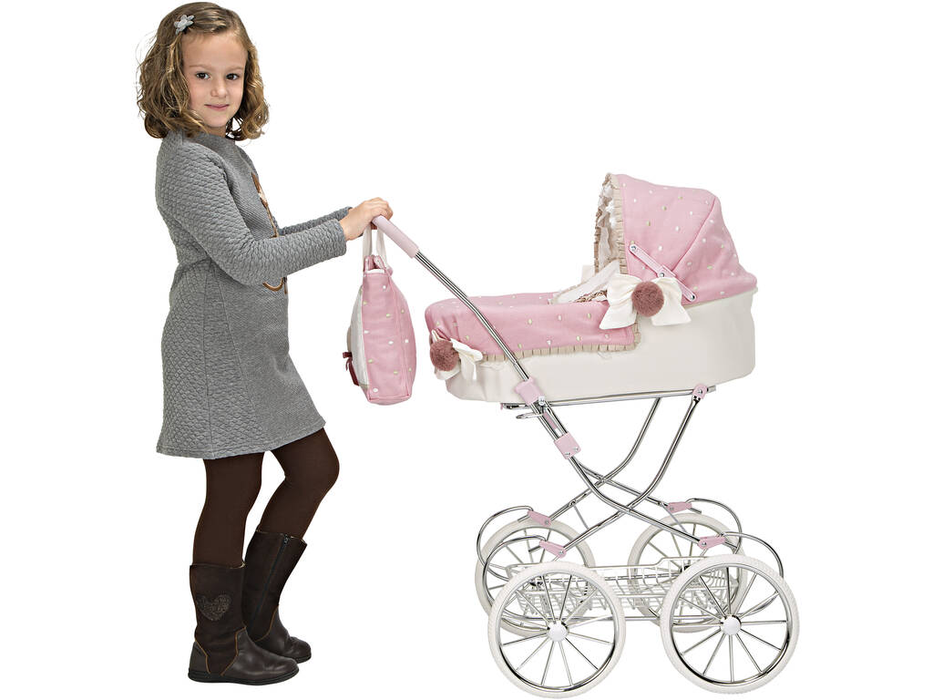 Paris Reborn Doll Carriage with Canopy with Arias Handbag 40820