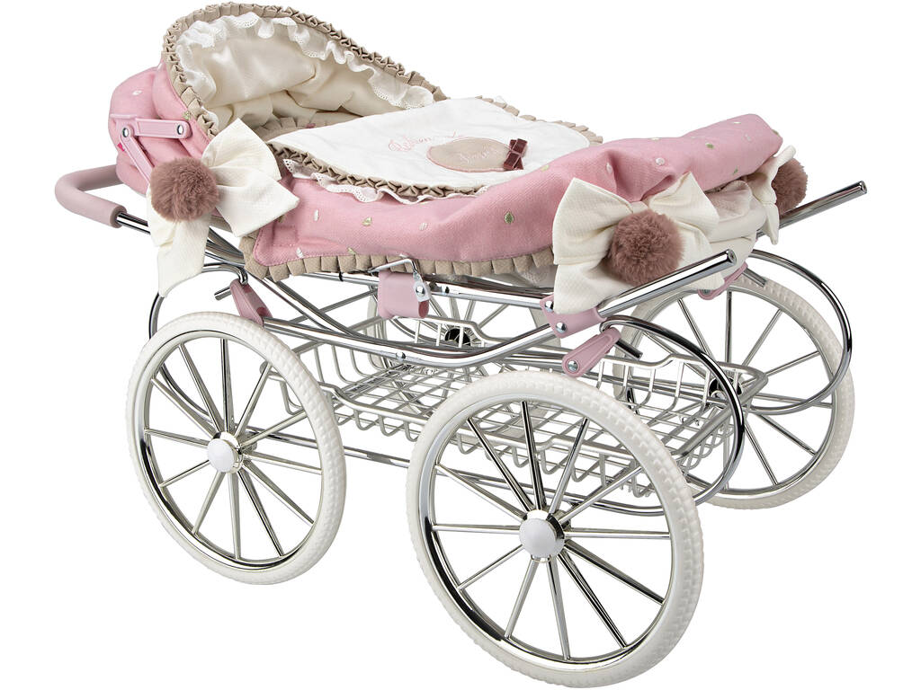 Paris Reborn Doll Carriage with Canopy with Arias Handbag 40820