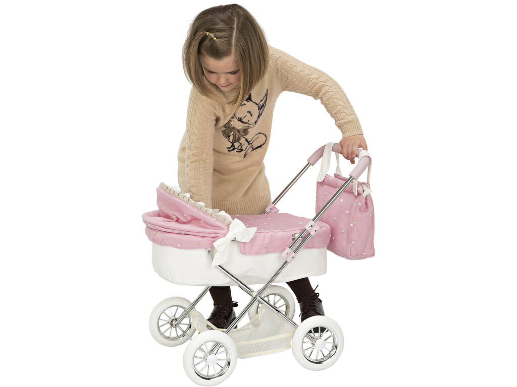 Paris Reborn Doll Carriage with Canopy with Arias Handbag 40821