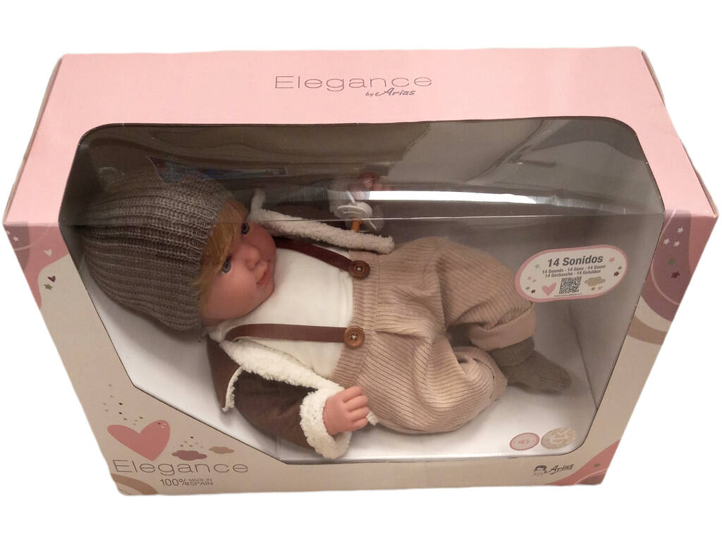 Boneco Elegance 45 cm. Irio Marrom 14 Sons Arias 65317