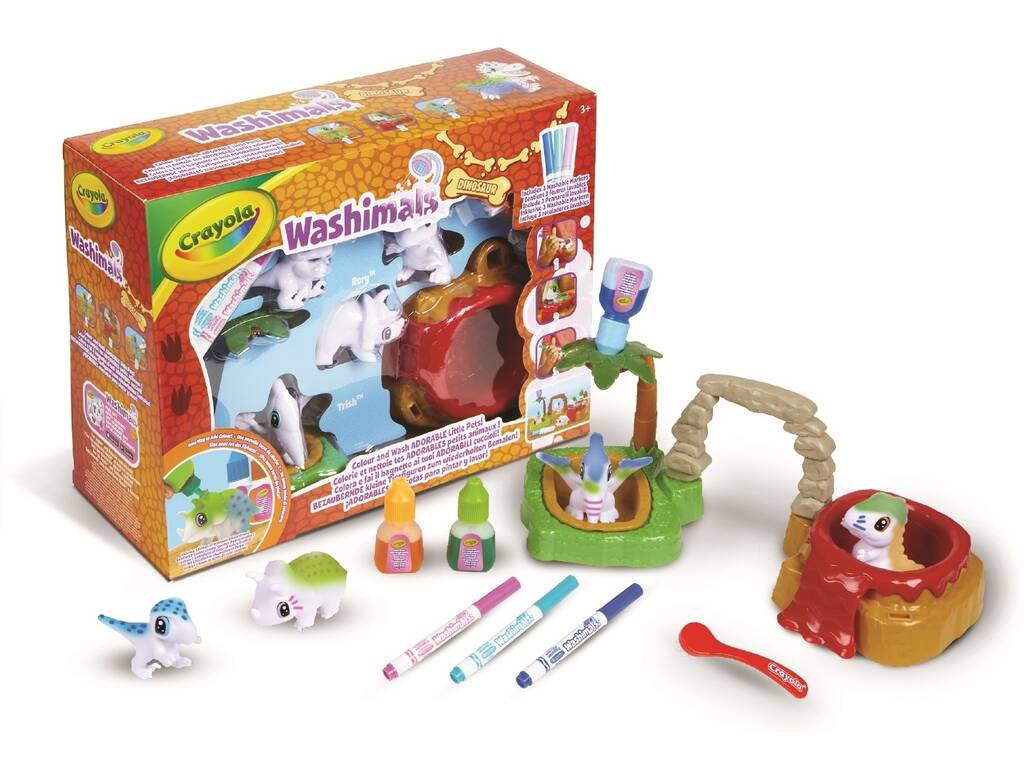 Washimals Dinos Jurassic Set 4 Dinocachorros Crayola 74-7459