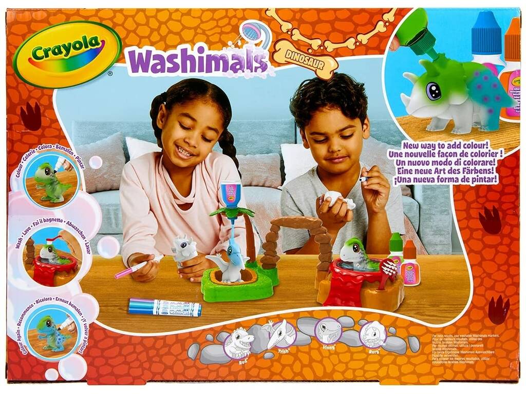 Washimals Dinos Jurassic Set 4 Dinocachorros Crayola 74-7459