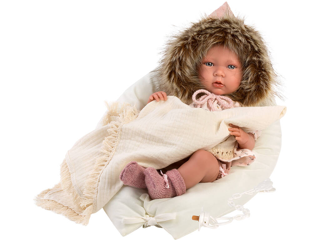 Muñeca Recién Nacida Mimi Llorona Cojín 42 cm. Llorens 74022