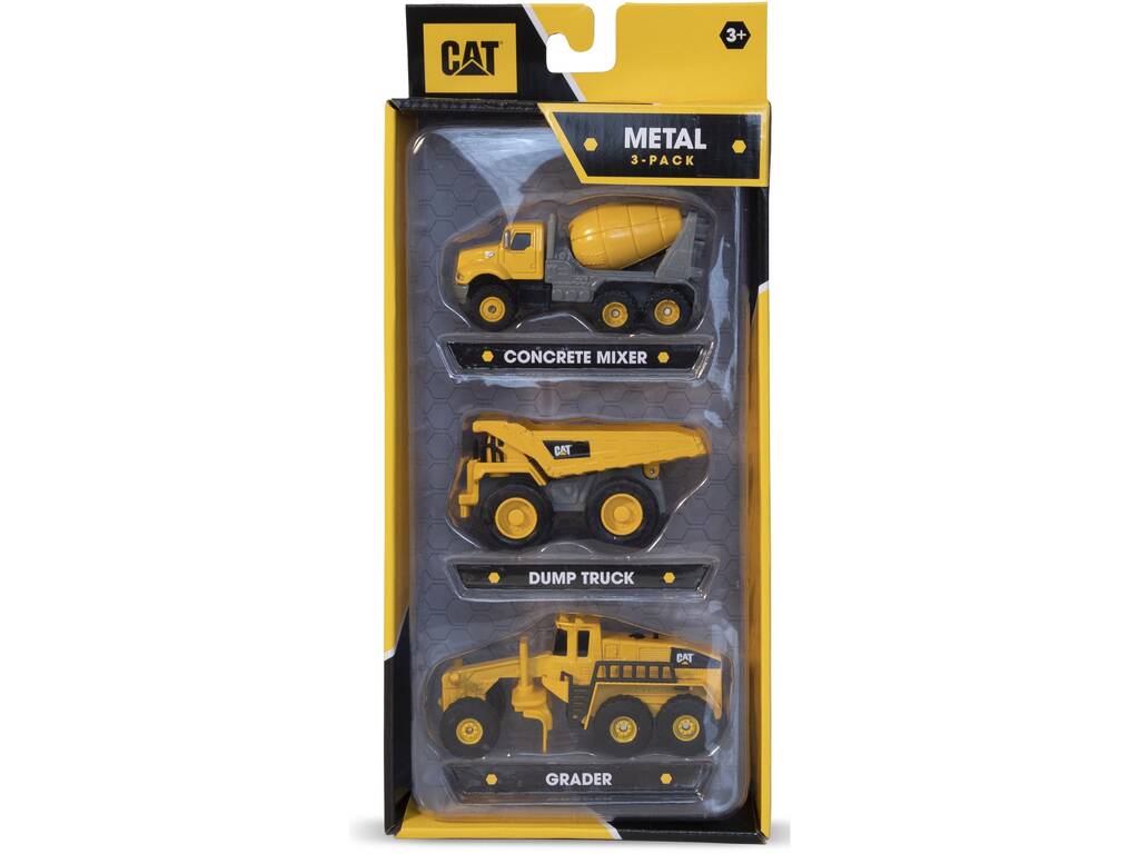 Chat Pack 3 Véhicules de construction en métal Funrise 82273