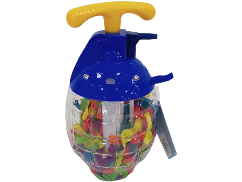 Bottiglia blu con 250 palloncini d'acqua da 5 cm.