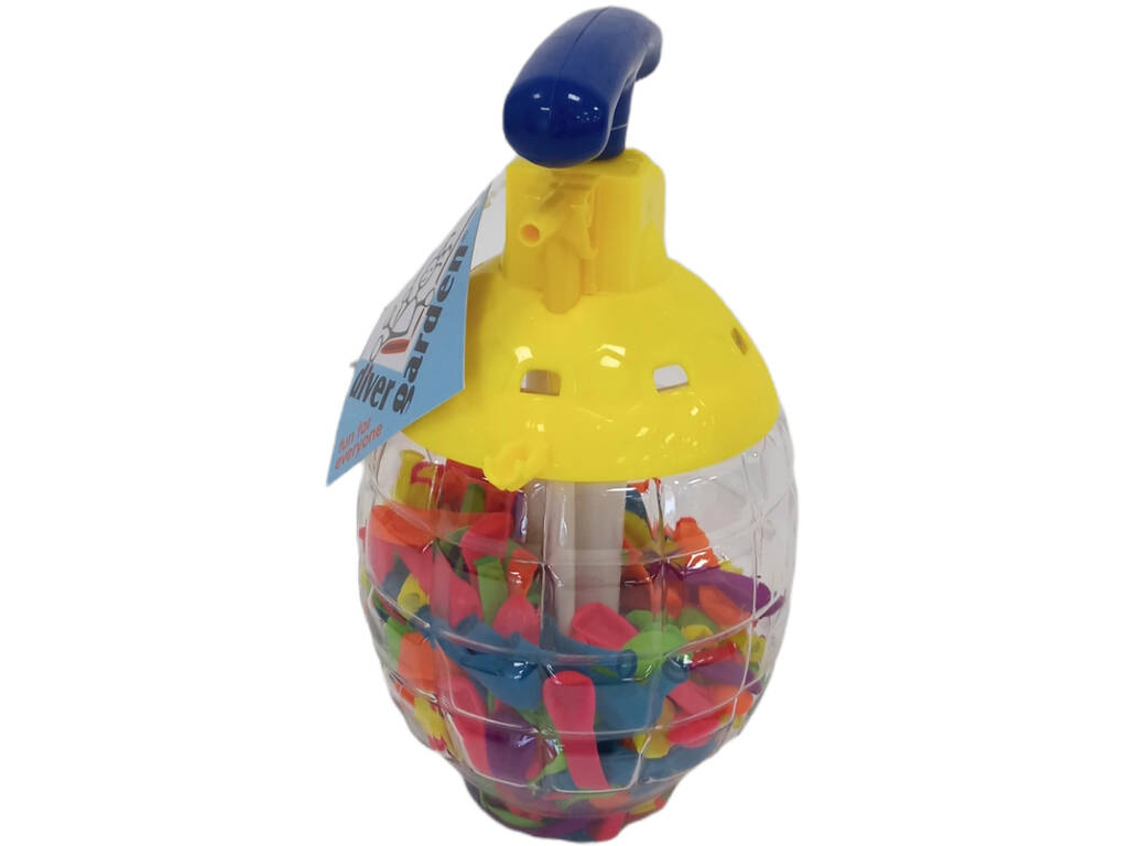 Bouteille jaune avec 250 ballons d'eau 5 cm.