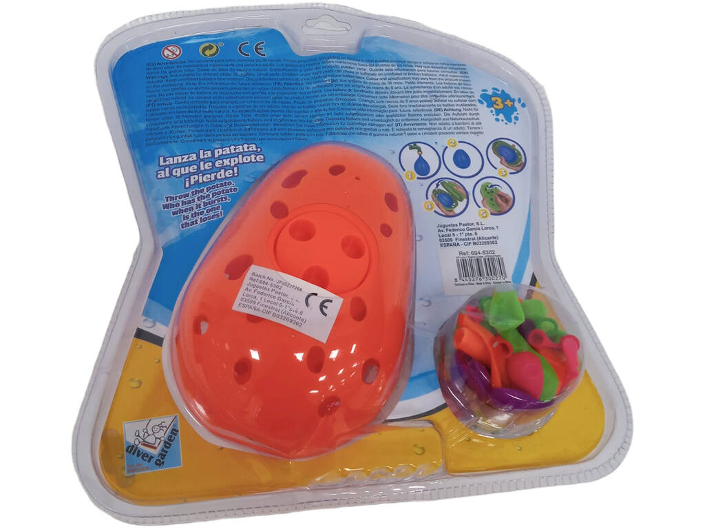 Patata Boom arancione con 50 palloncini