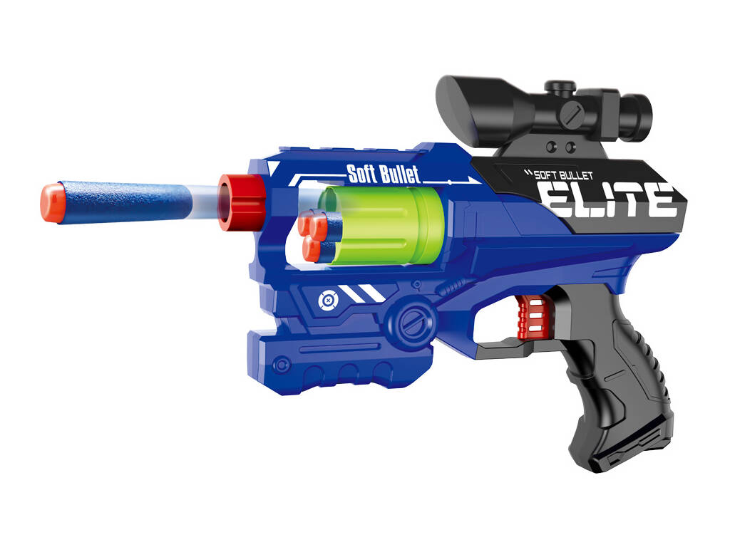 Lanceur de fléchettes Bunder Elite Blue 23 cm. avec 12 fléchettes
