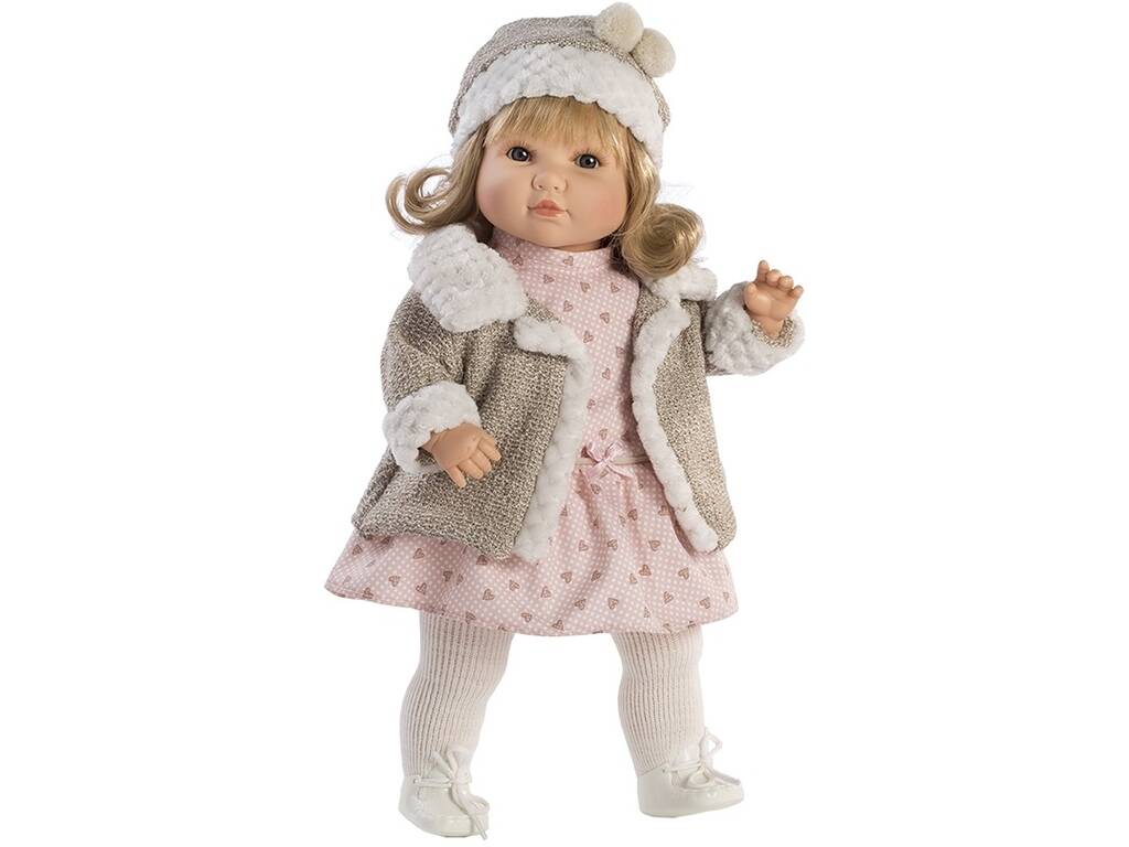 Bambola parlante Sandra 40 cm. Abito e cappello con pompon Berbesa 4419