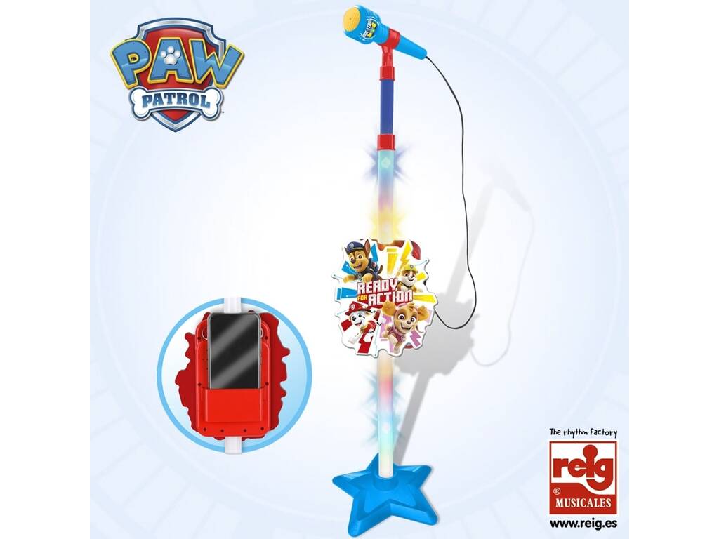 Paw Patrol Microfono da stand con amplificatore e connessione MP3 di Reig 2540
