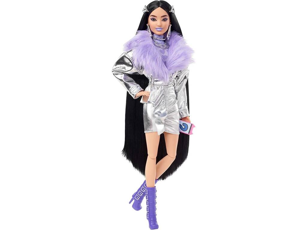Barbie Extra Giacca con capelli e stivali viola Mattel HHN07