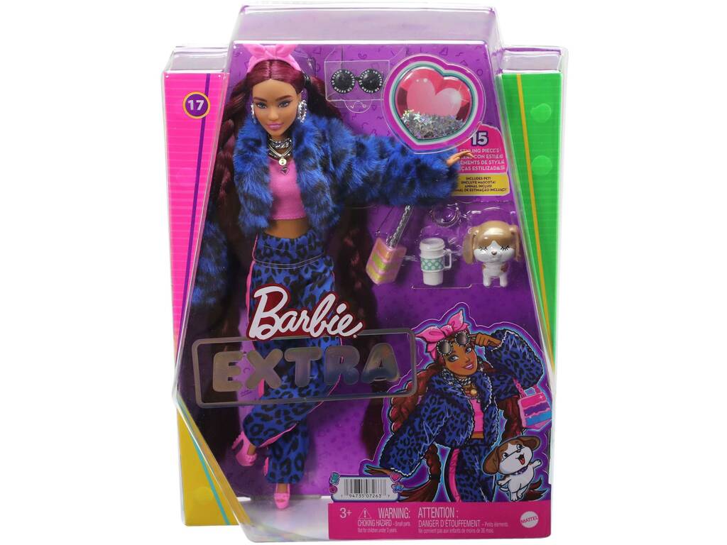 Barbie Extra Tuta da ginnastica leopardo blu Mattel HHN09