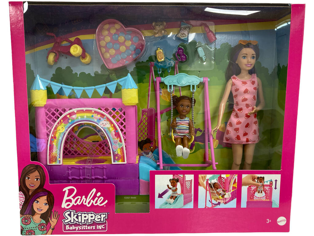 Barbie Skipper Babysitter con castello gonfiabile Mattel HHB67