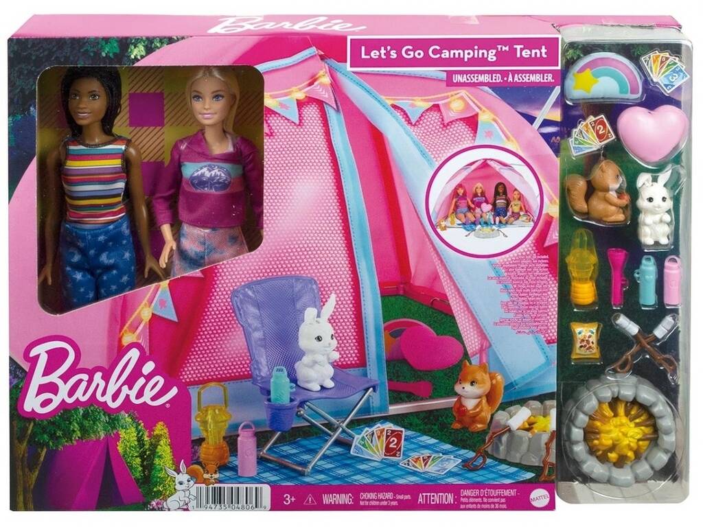 Barbie Go Camping ! Malibu et Brooklyn avec tente Mattel HGC18