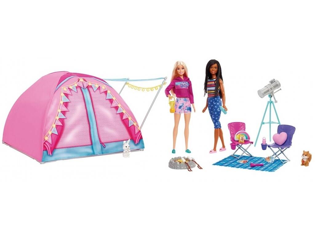 Barbie Go Camping ! Malibu et Brooklyn avec tente Mattel HGC18