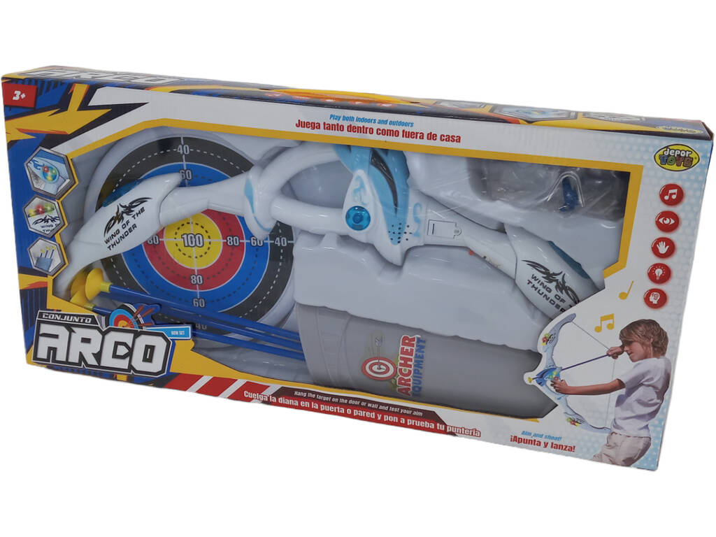 Set de tir à l'arc 60 cm. avec flèches et cible blanche