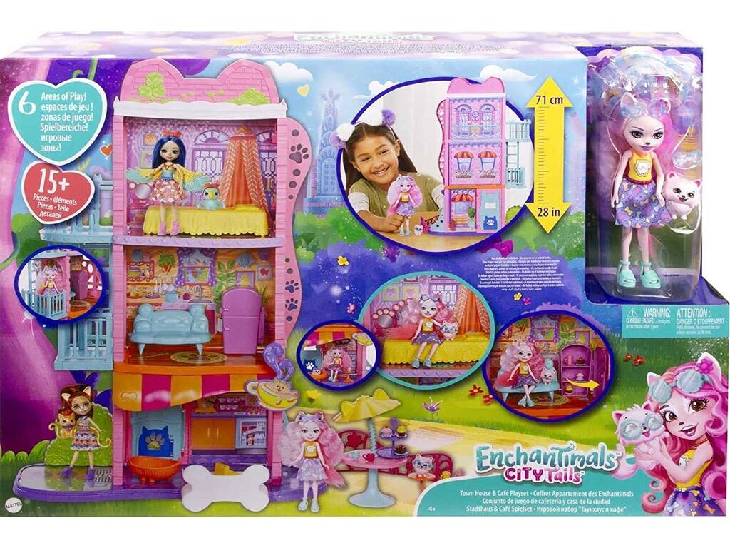 Enchantimals City Tails Caffetteria e Casa di Città di Palmer Pomerian Mattel HHC18