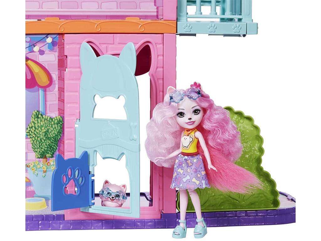 Enchantimals City Tails Caffetteria e Casa di Città di Palmer Pomerian Mattel HHC18