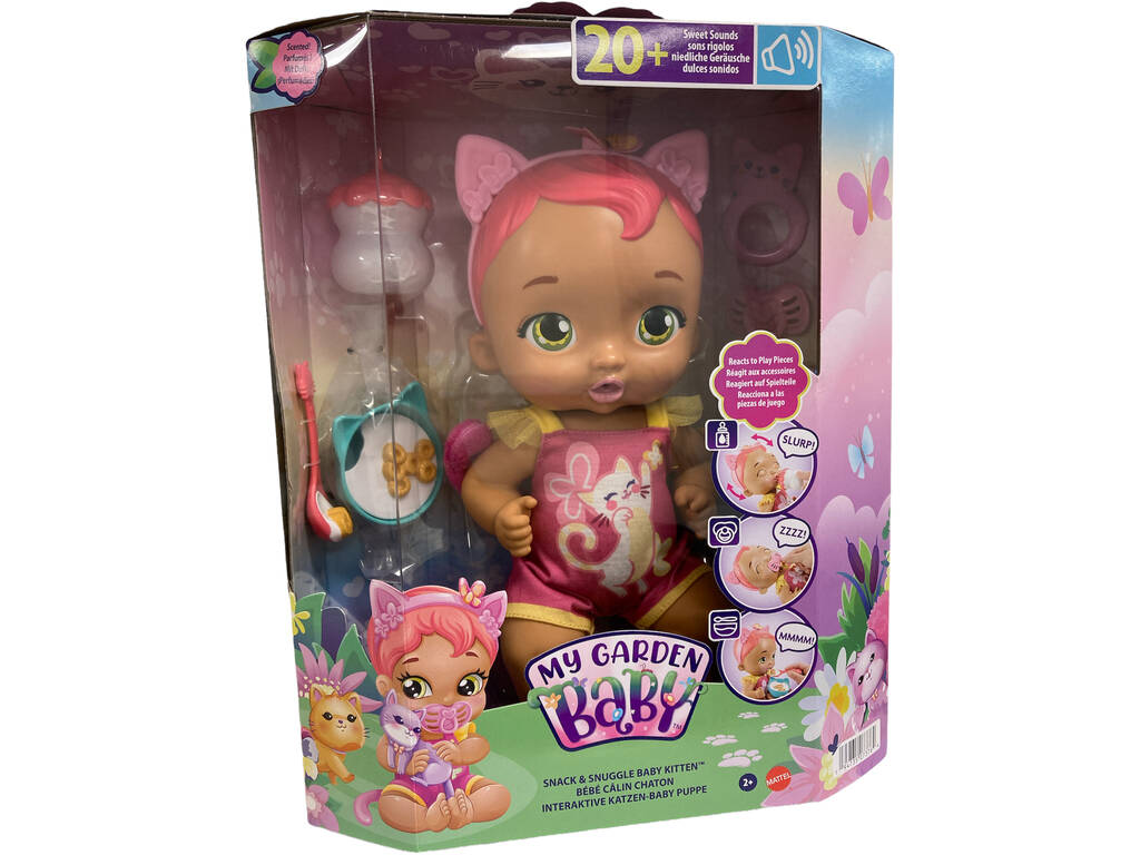 My Garden Baby Gattino Mangia e Coccola Rosa Mattel HHP29
