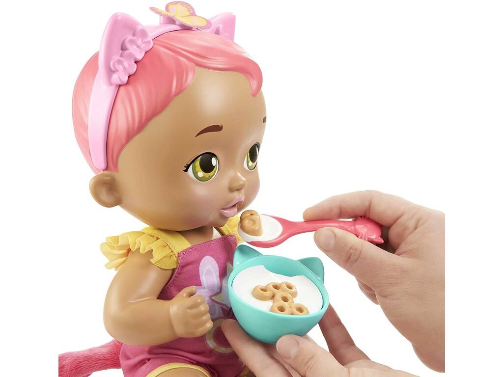 My Garden Baby Gattino Mangia e Coccola Rosa Mattel HHP29