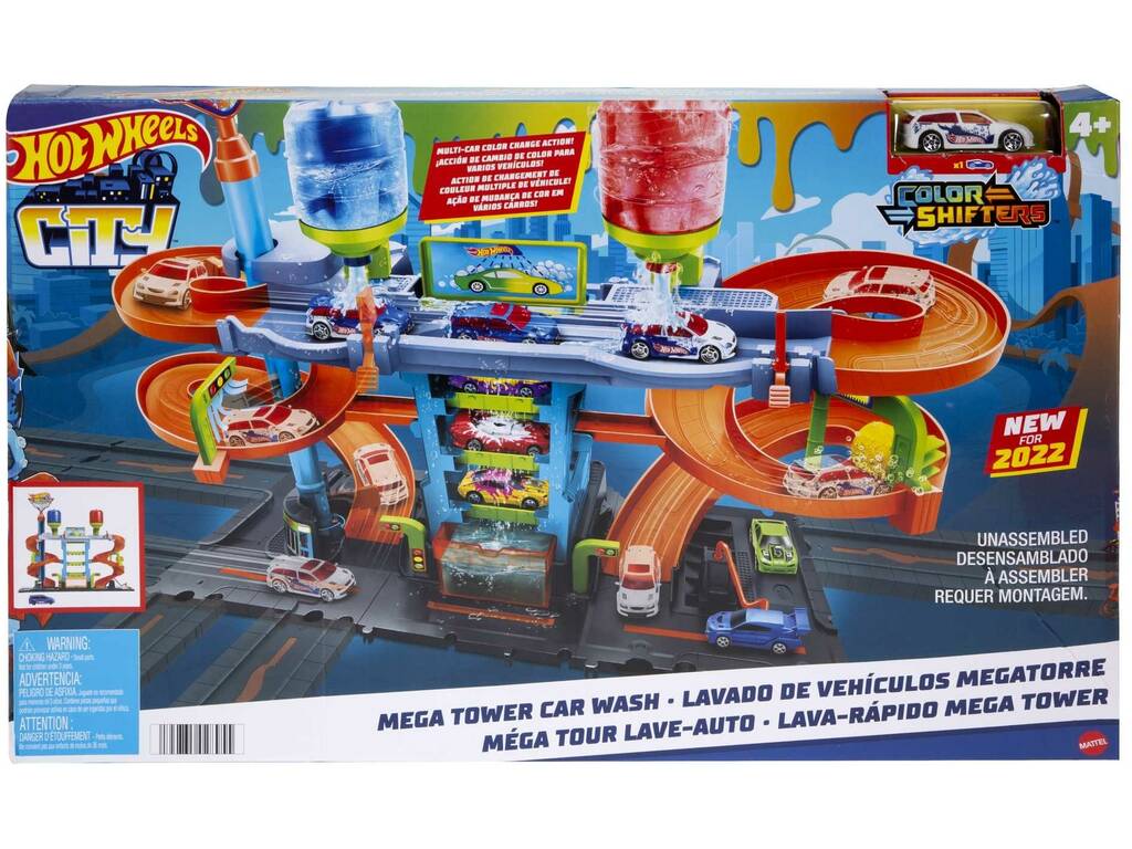 Hot Wheels City Mega Torre dell'autolavaggio Mattel HDP05