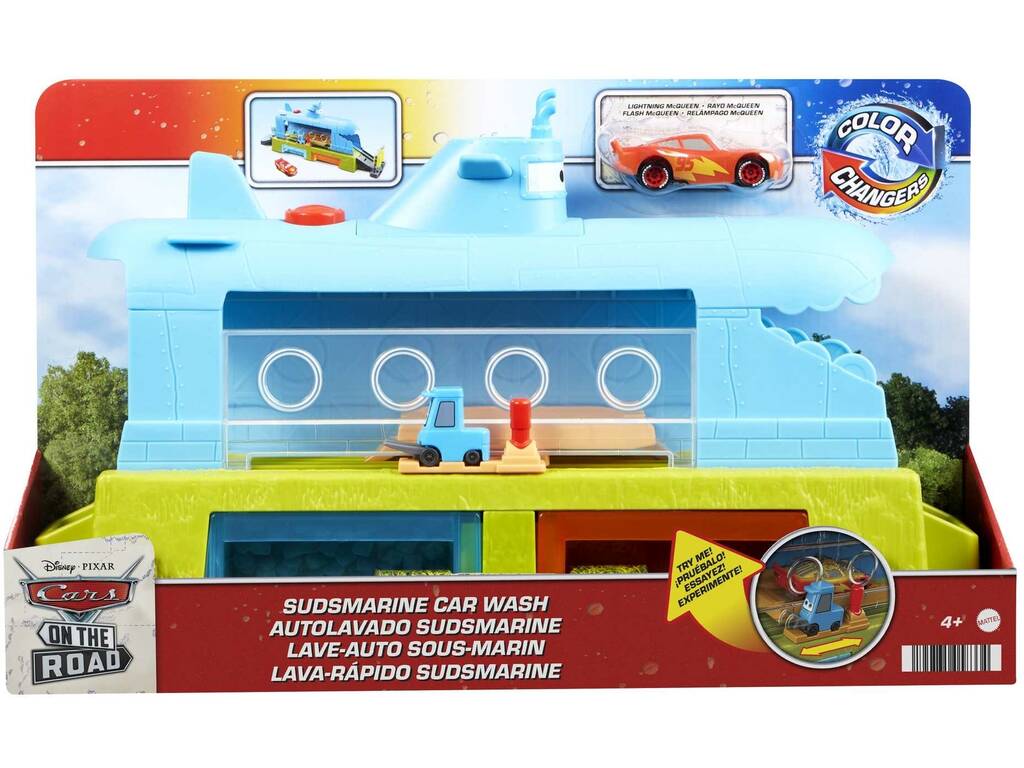 Cars On The Road Sottomarino Autolavaggio con Saetta McQueen Mattel HGV70