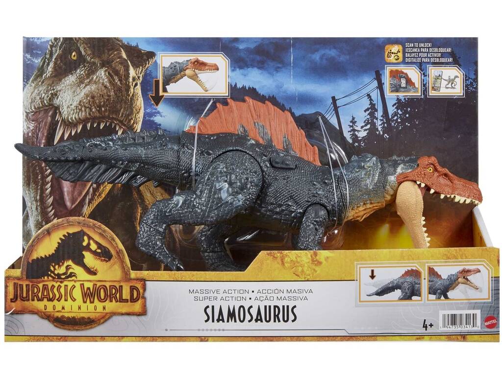 Jurassic World Dominion Siamosaurus Azione colossale Mattel HDX51