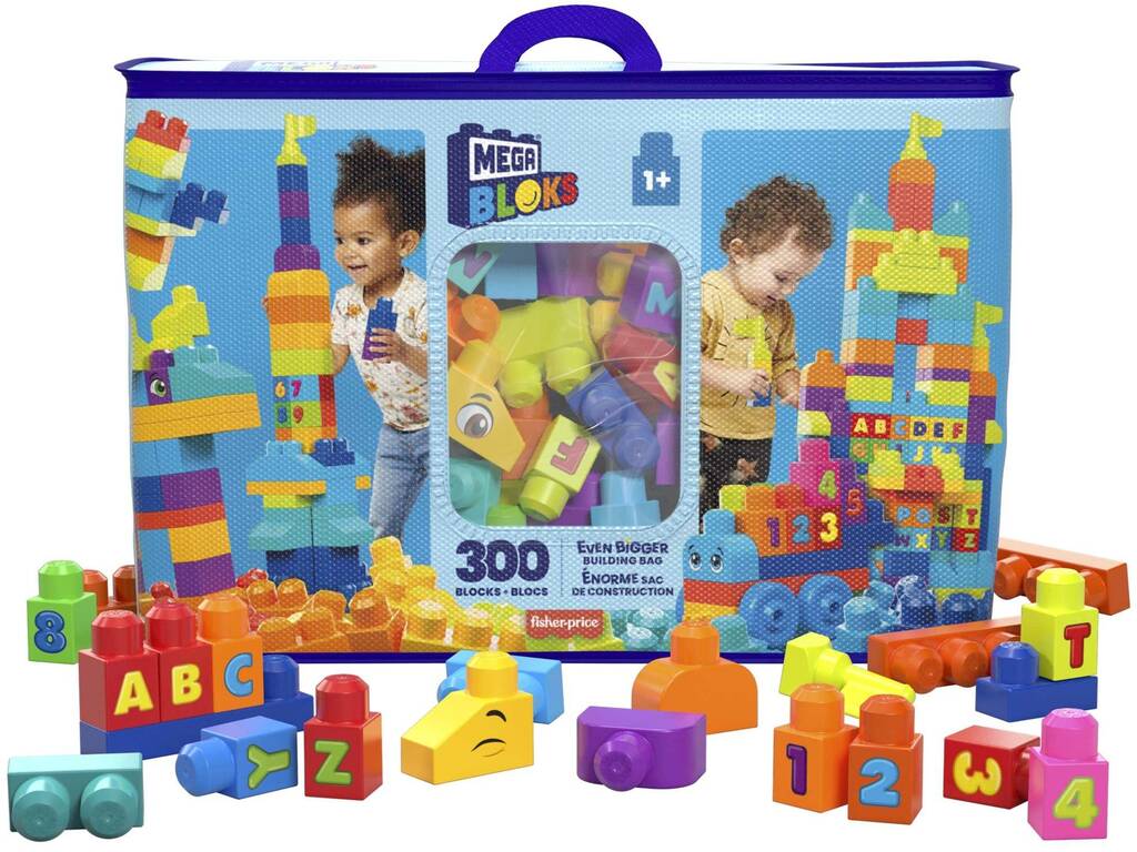 Mega Bloks Borsa Extra Grande 300 Pezzi Mattel HHM97