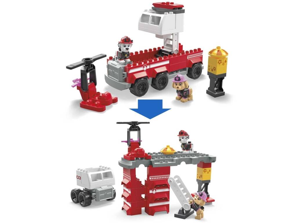 Paw Patrol Mega Bloks Camion dei pompieri Marshall Mattel HHN05