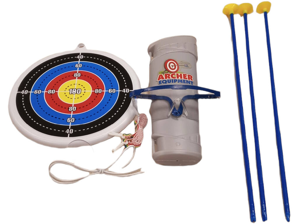Set de tir à l'arc 60 cm. avec flèches et cible Noir