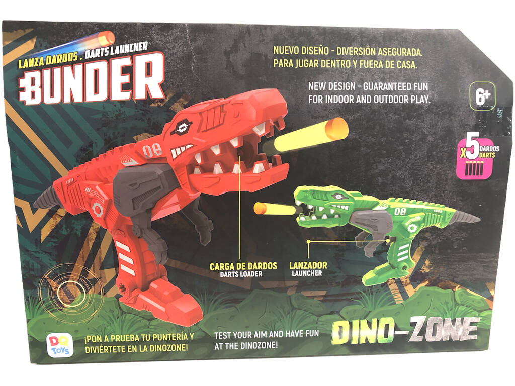 Lance Flèchettes Tyranosaure Rouge 30 cm. avec 5 Flèchettes