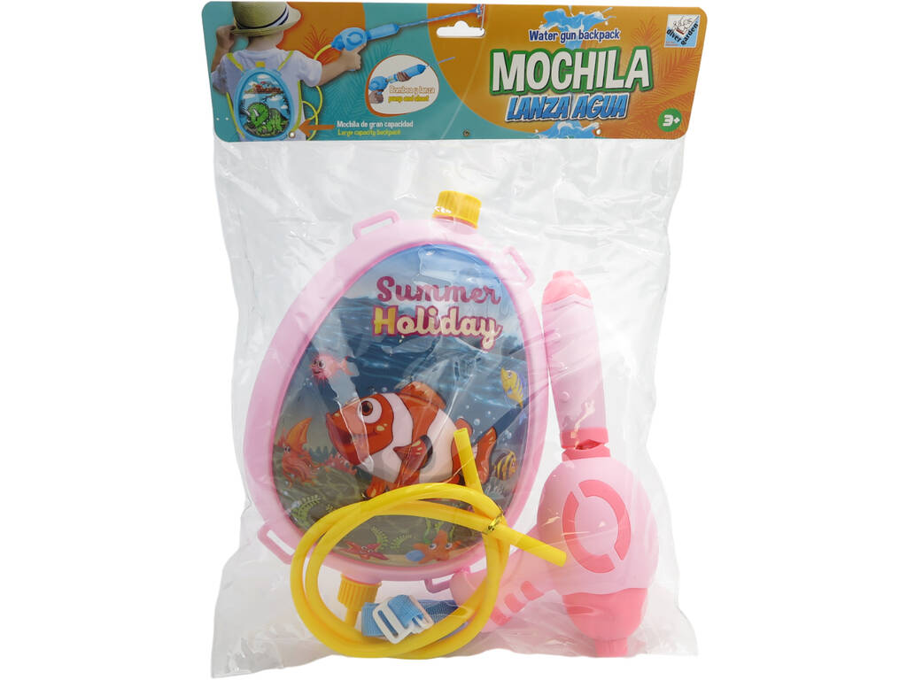 Zaino lanciatore d'acqua rosa con pesce clown