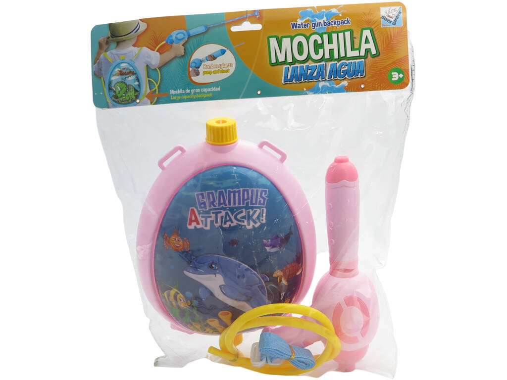 Sac à dos lanceur d'eau rose avec dauphin