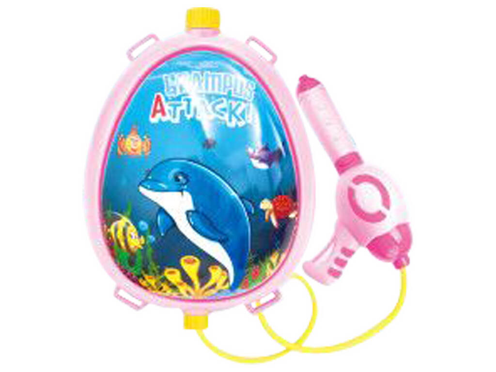 Sac à dos lanceur d'eau rose avec dauphin
