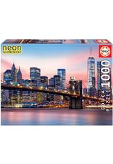 Puzzle 1000 Brooklyn Bridge Neon Educa 19269