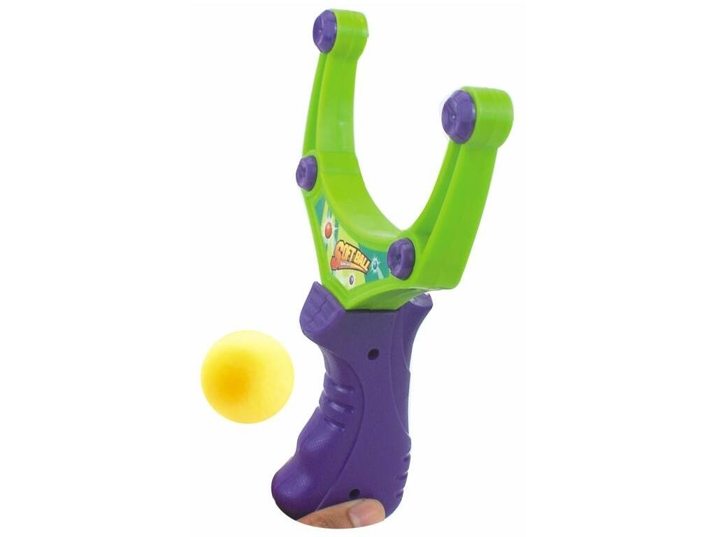Lance-pierre violet avec 3 boules et 3 cibles