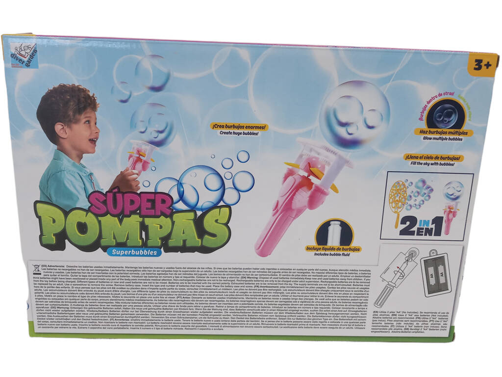 Machine à bulles de savon rose avec disco et fusée volante